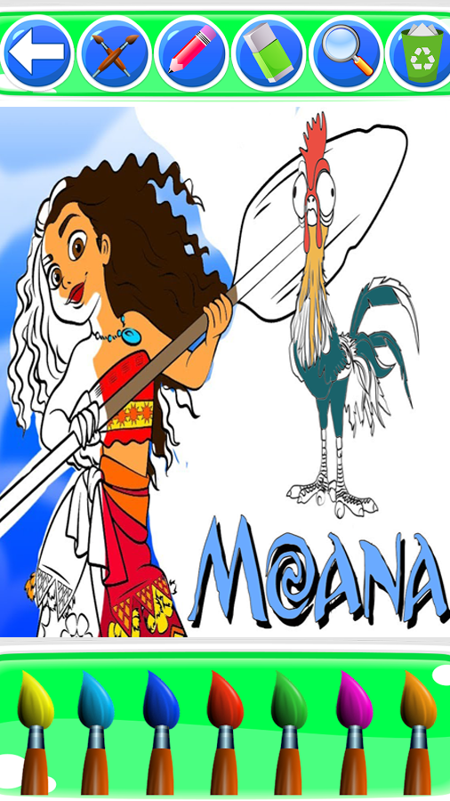 moana coloring the moana princess vaian截图3