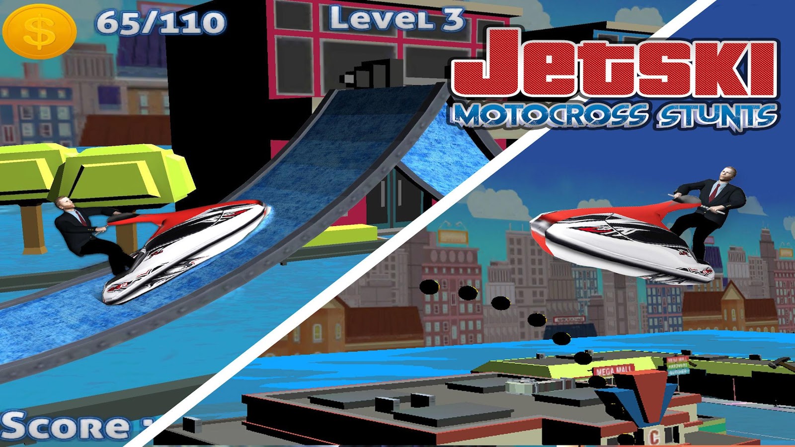 Jetski MotoCross Stunt Race - Jetski Diving Games截图2