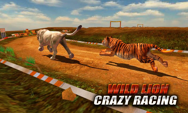 Wild Lion Crazy Racing Fever: Wild Animals Racing截图2