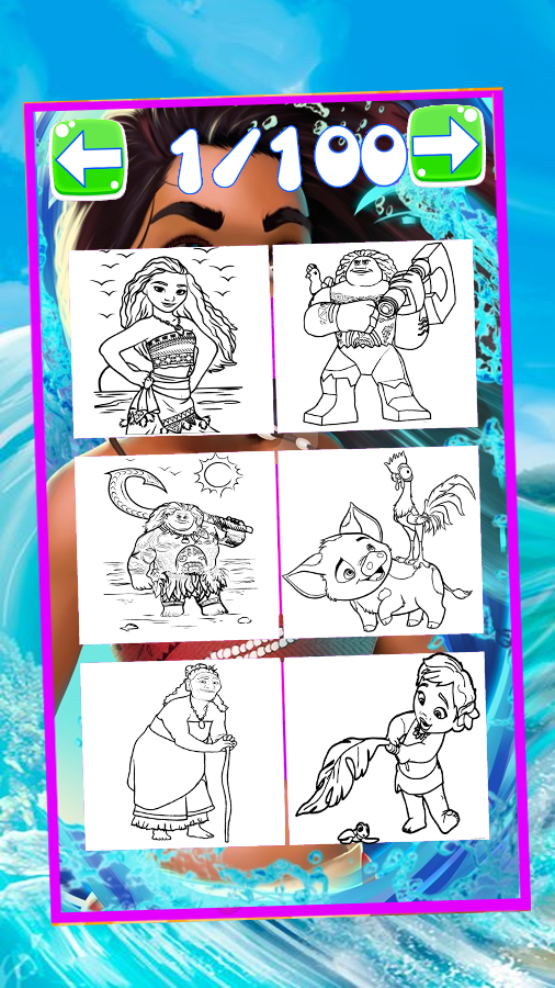 moana coloring the moana princess vaian截图5