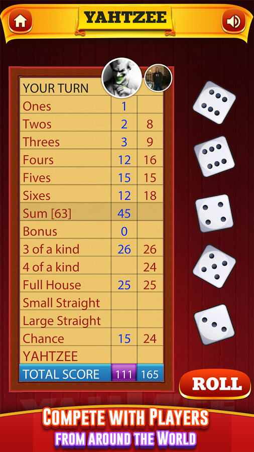 Yahtzee Dice Game截图5