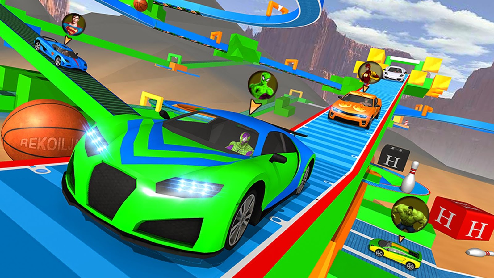 Superhero Car Racing & Car Stunts截图4