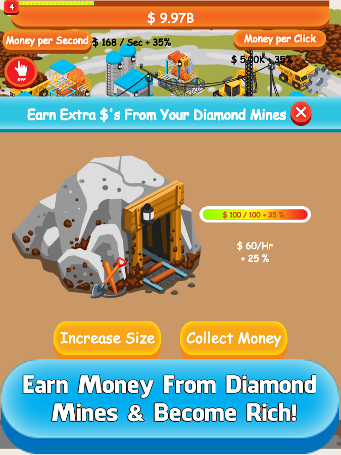 Diamond Tycoon - Idle Clicker & Tap Inc Game Free截图3