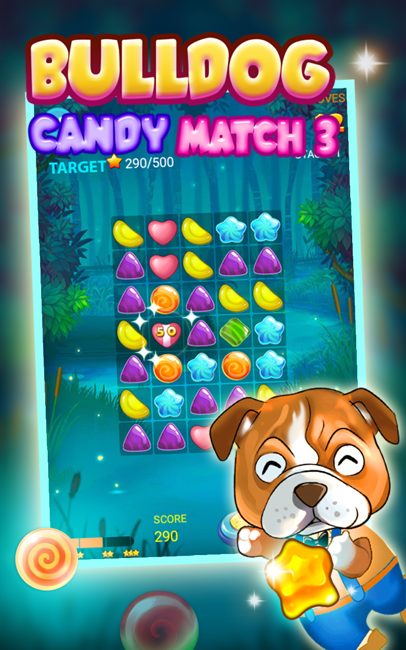 Bulldog Candy Match 3截图4