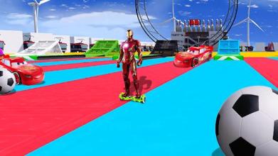 Superheroes Hoverboard Fast Highway Racing截图3