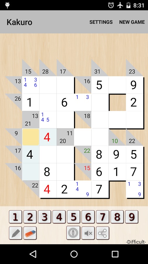 Kakuro - 数字填字游戏截图1