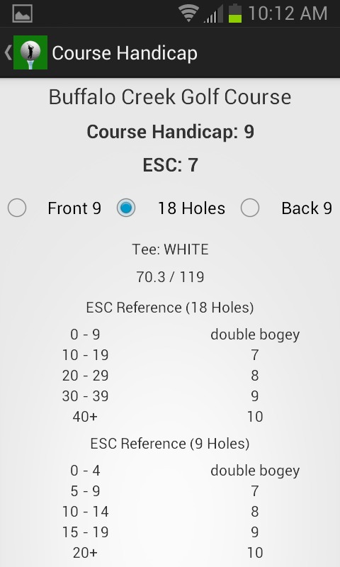 Golf Handicap Calculator Free截图5