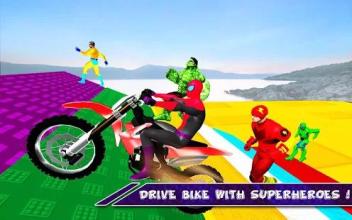 Superhero City Car Racing Stunts Kids Color Cars截图2