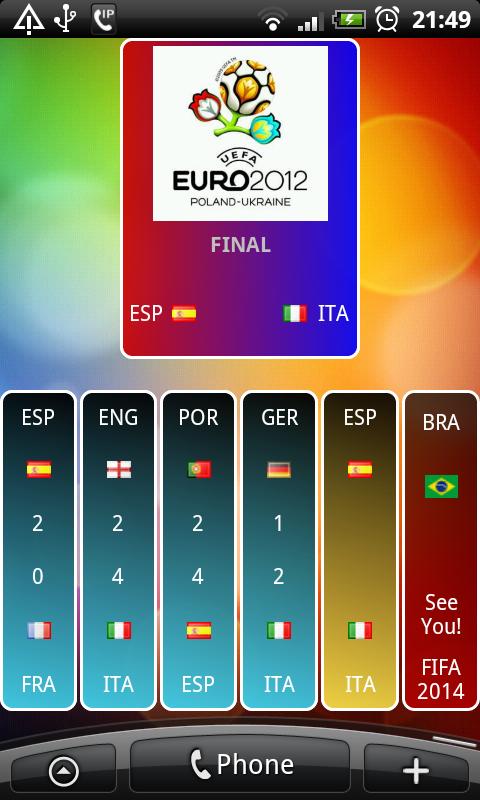 FOOTBALL EURO 2012 WIDGET截图1