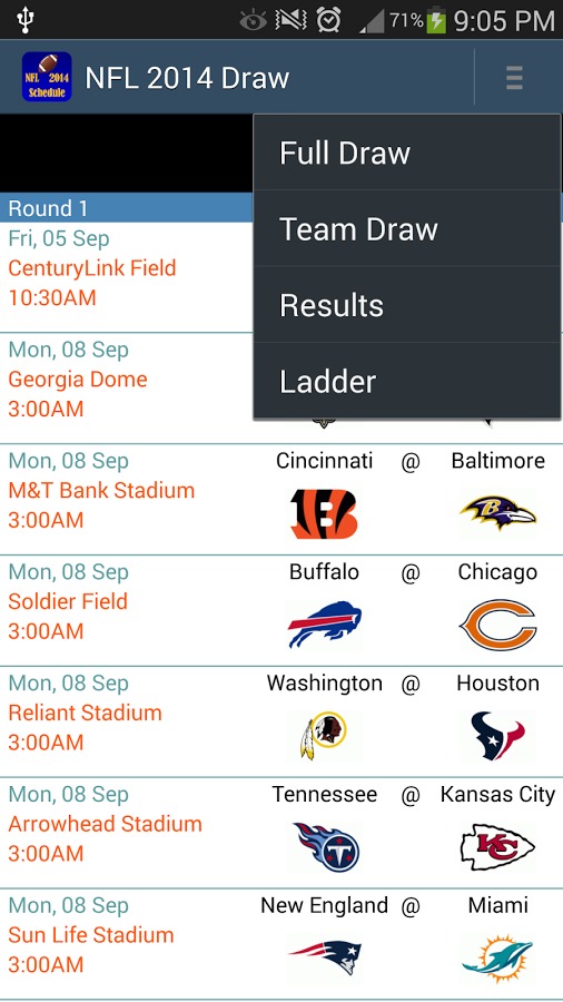 NFL 2014 Schedule截图1