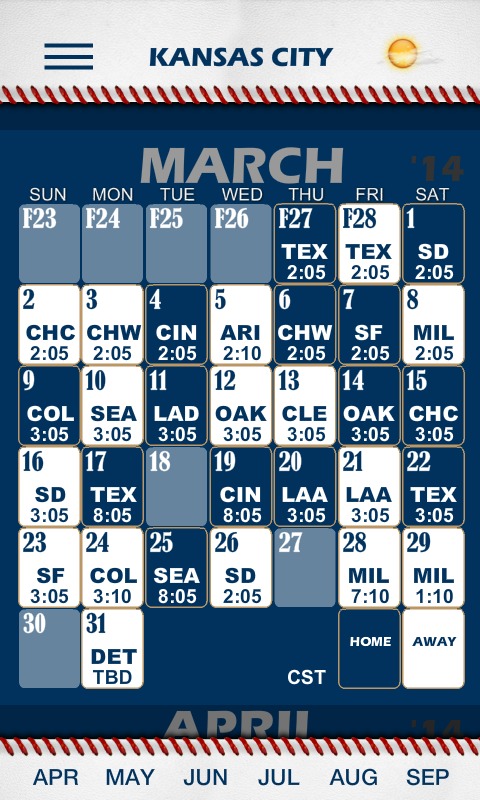 Baseball Pocket Sked - Royals截图1