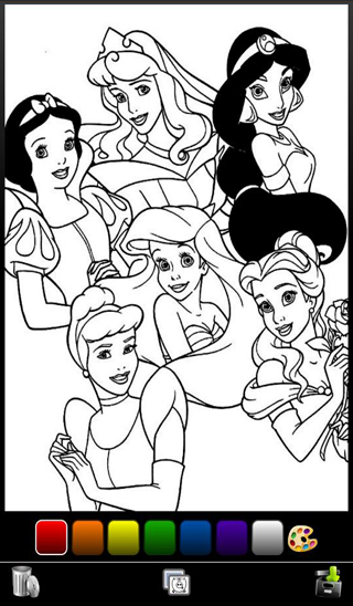 Color That Disney Cartoon - Free Coloring Book App截图3