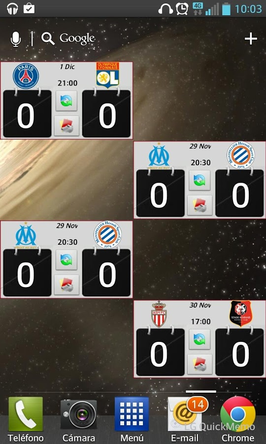 Widget Ligue 1 2014/15截图4