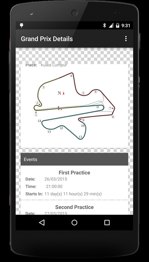 Calendar for Formula 1 2015截图3