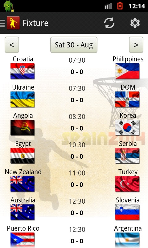 Basket World Cup Spain Fixture截图1