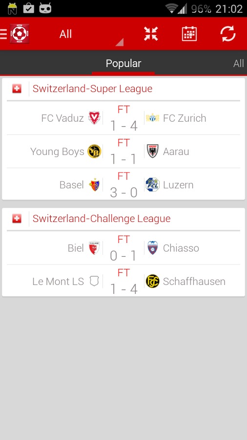 Swiss football - Super League截图1