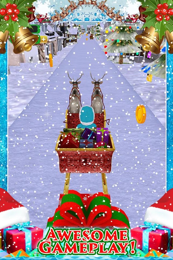 3D Santa Christmas Race FREE截图2