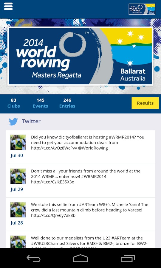 World Rowing Masters Regatta截图1