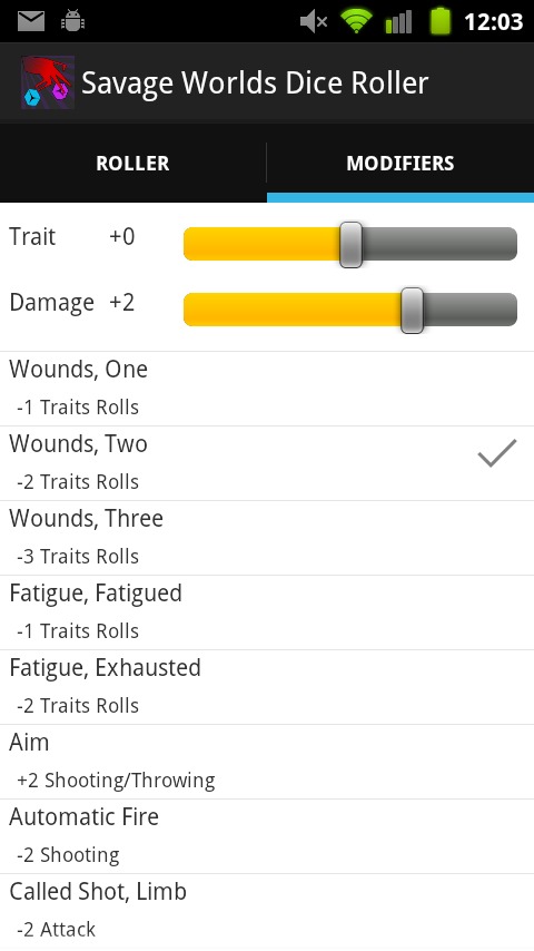 Savage Worlds Dice Roller截图2