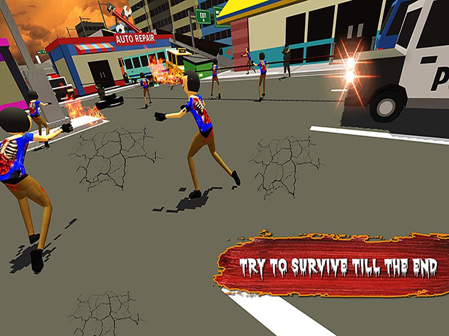 Zombie War Stickman Fighting : FPS Shooting Game截图1