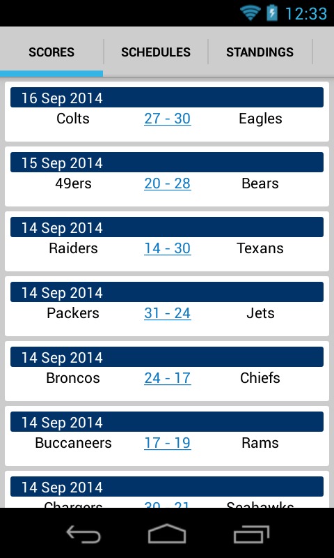 NFL Scores & Schedules截图1