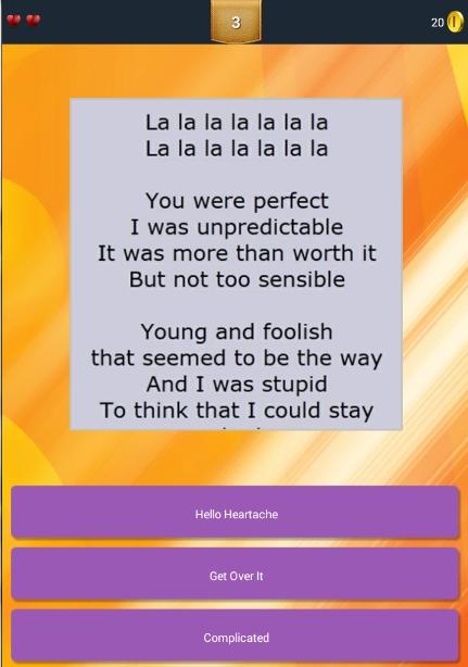 Guess Lyrics: Avril Lavigne截图2