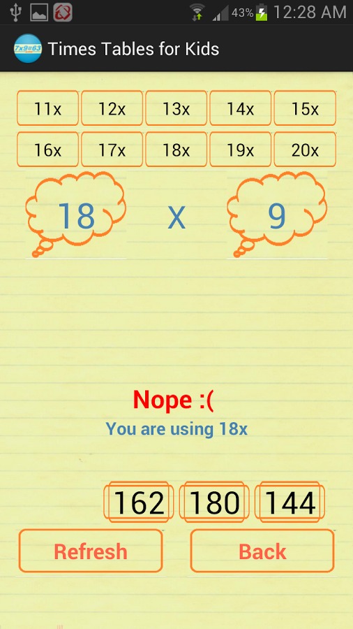 Times Tables Quiz 4 Kids截图2