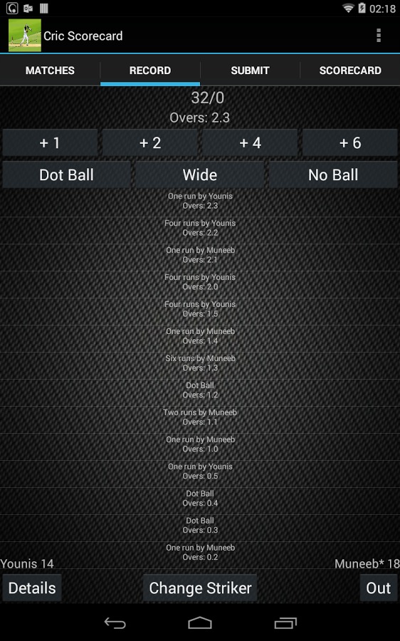 Cricket Scorecard截图1