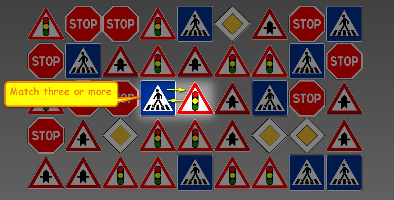 Traffic Signs Puzzle Threes截图3