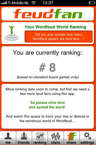 Feudfan - Wordfeud tracker截图4