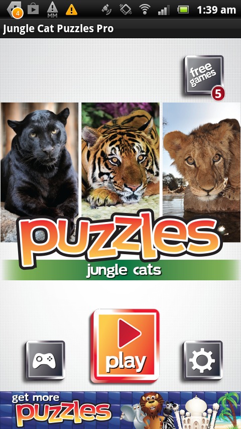 Jungle Cat Free Puzzles截图2