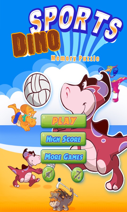 Dinosaurus Sport Memory Puzzle截图5