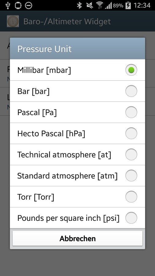 Barometer Widget for Sony SW2截图3