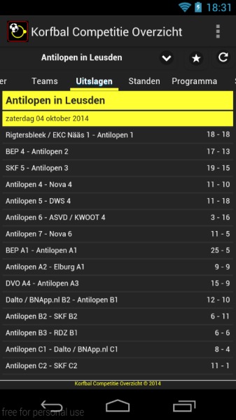 Korfbal Competitie Overzicht截图1