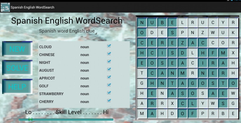 Spanish English Wordsearch截图4