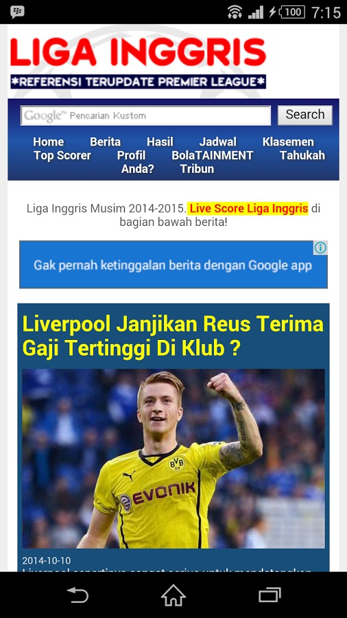 Liga Inggris Terupdate截图5