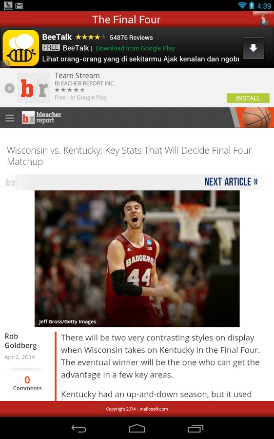 Final Four NCAA Basketball截图2