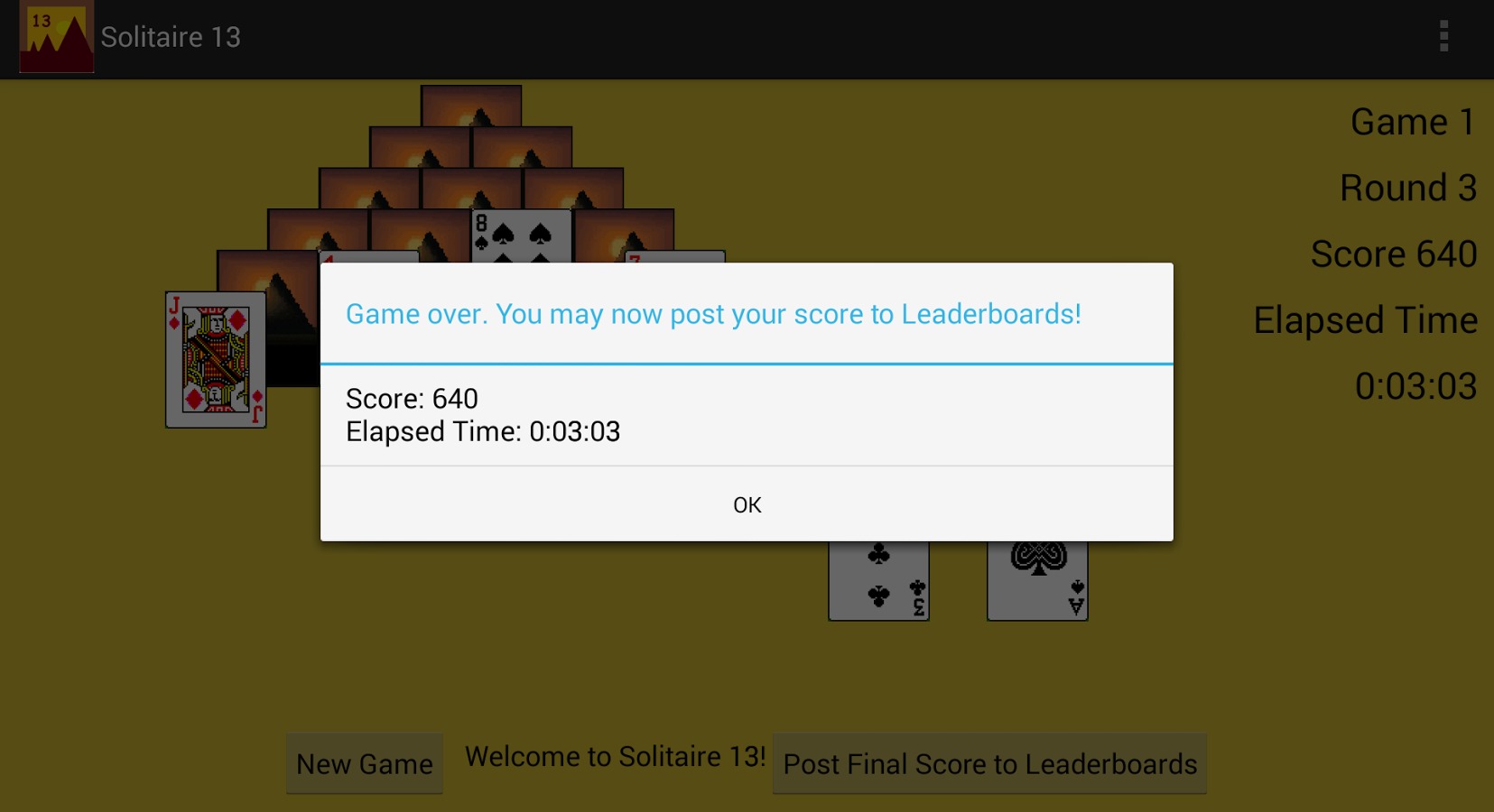 Solitaire 13 with Leaderboards截图3