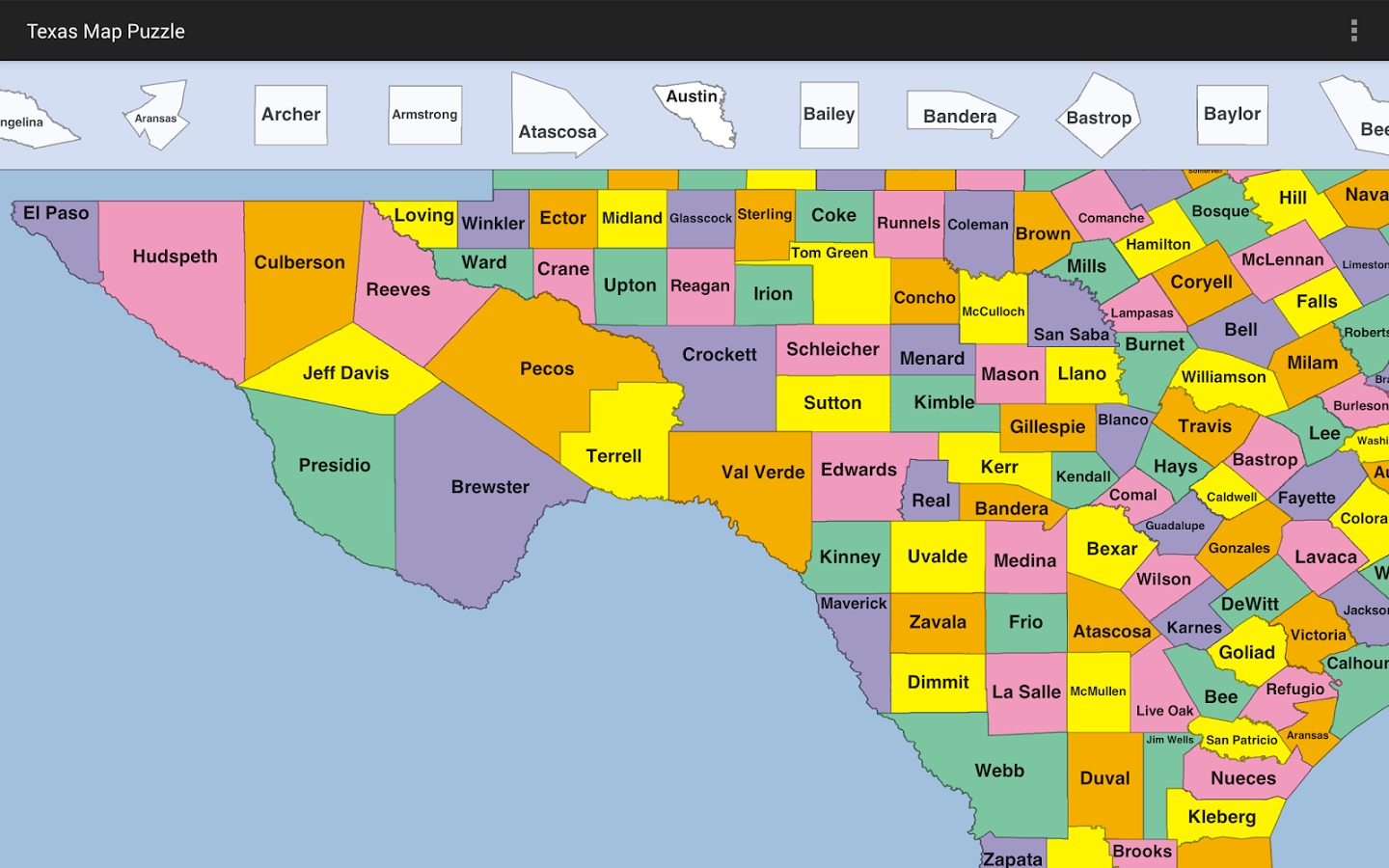 Texas Map Puzzle截图3