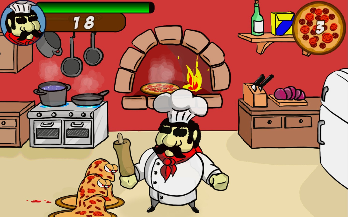 Cook VS Angry Pizzas Free截图4