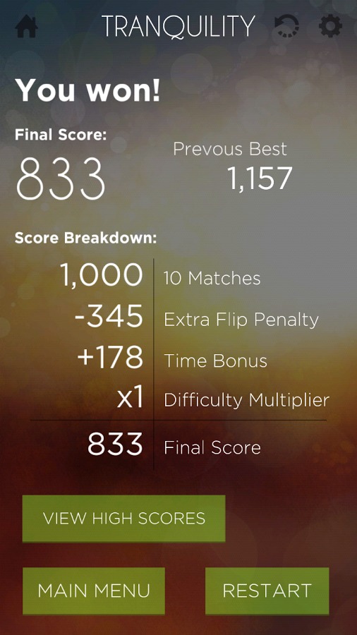 Tranquility Match Memory Game截图5