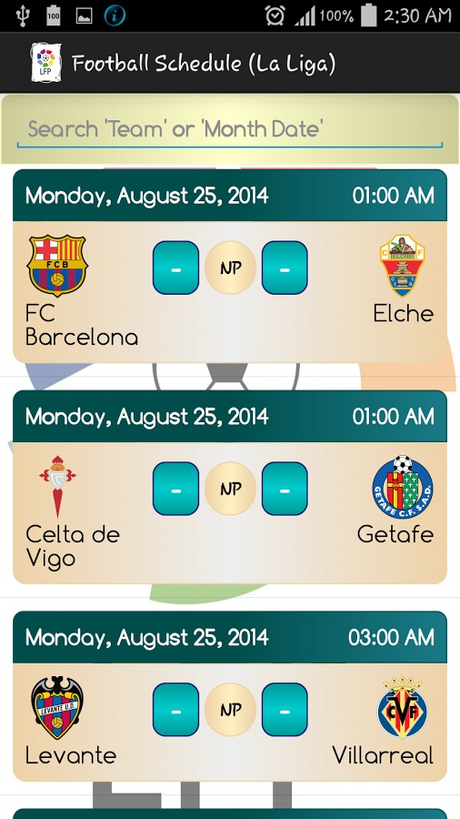 Football Schedule (Liga BBVA)截图3