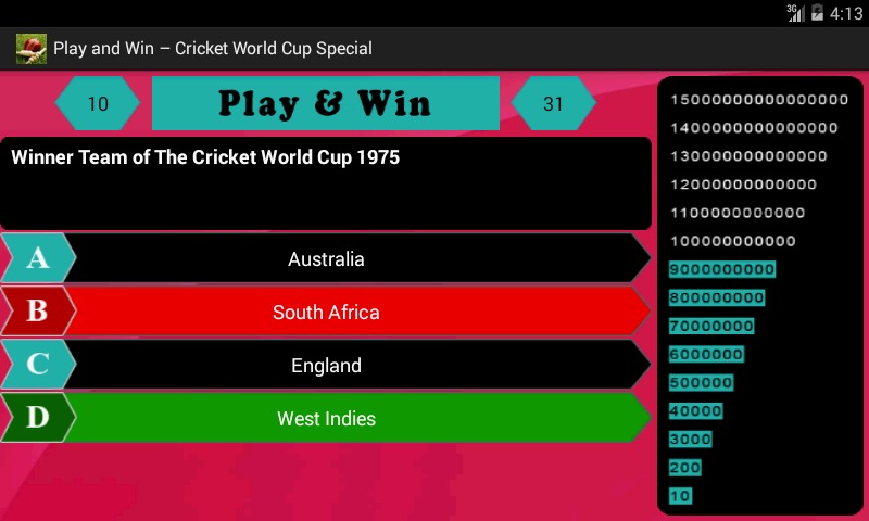 Cricket World Cup : Play & Win截图2