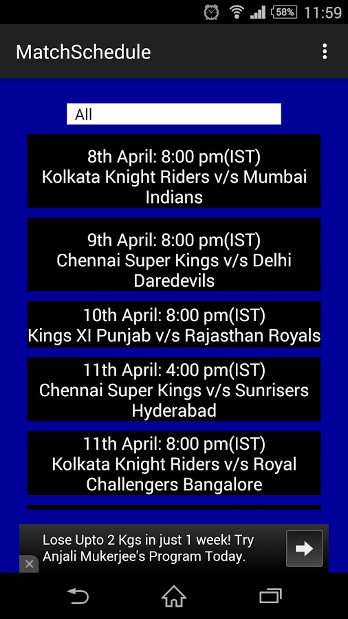 IPL Schedule With Alert截图2