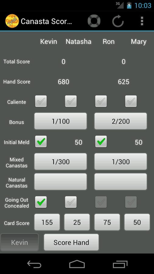 Canasta ScoreKeeper (Trial)截图4