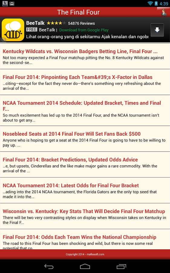 Final Four NCAA Basketball截图1