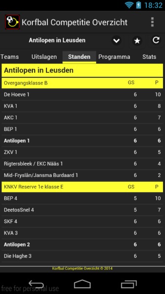 Korfbal Competitie Overzicht截图2