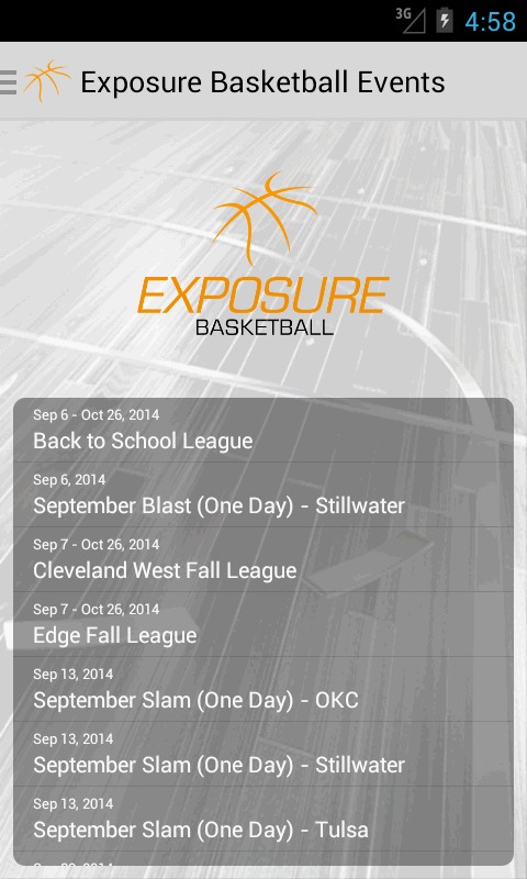 Exposure Basketball Events截图1