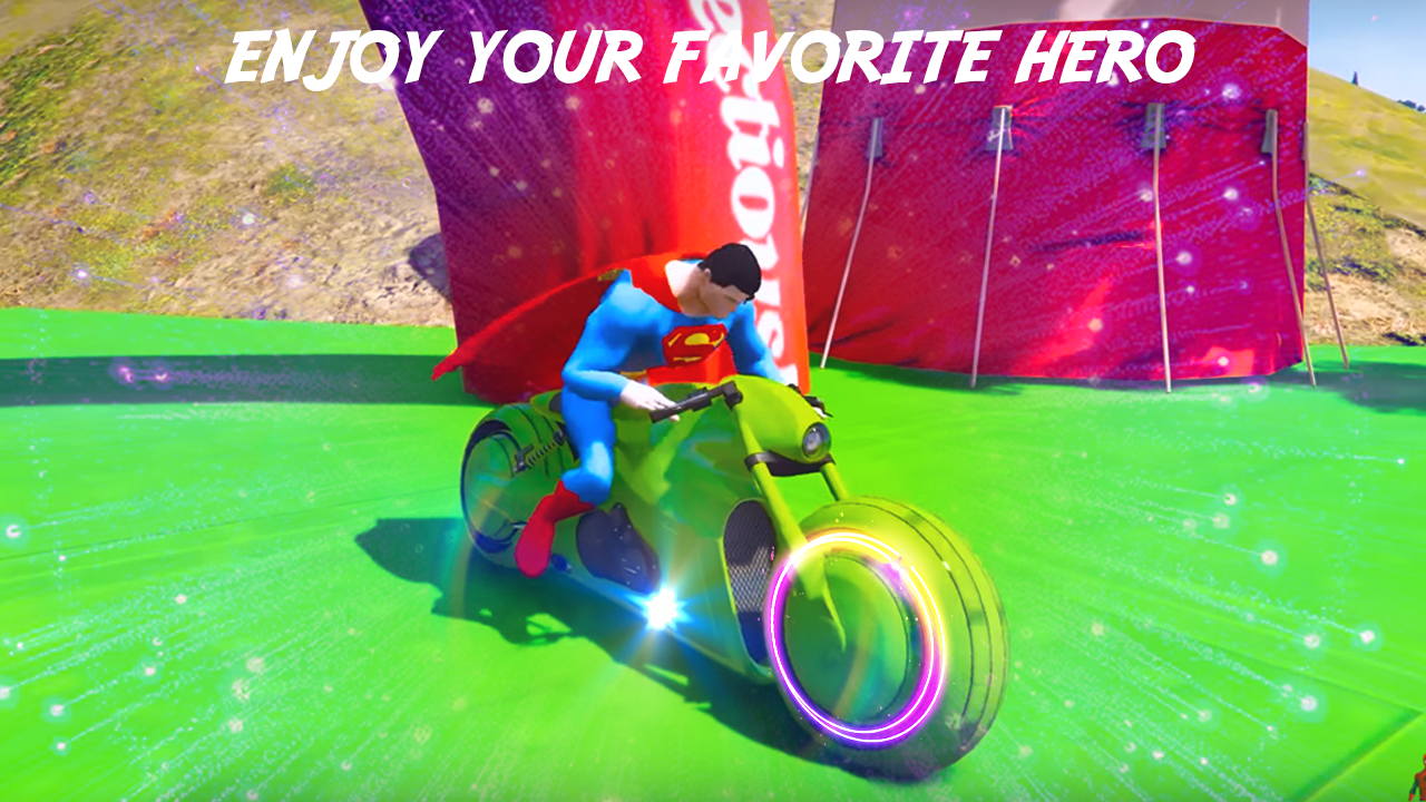 Ultimate Superhero Motobike Stunts Racing 2018截图3