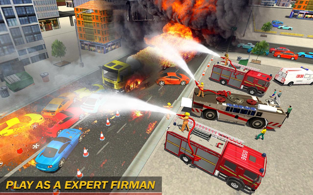 Firefighter Rescue Engine Simulator 2018截图1